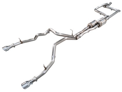 AWE 0FG 3 inch dual cat-back exhaust with Chrome Silver tips for 2025+ Ram 1500 RHO 3.0L Hurricane I6 